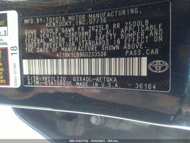 Photo 8 VIN: 4T1BK1EB9GU233506 - TOYOTA AVALON 