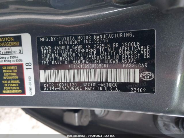 Photo 8 VIN: 4T1BK1EB9GU239984 - TOYOTA AVALON 