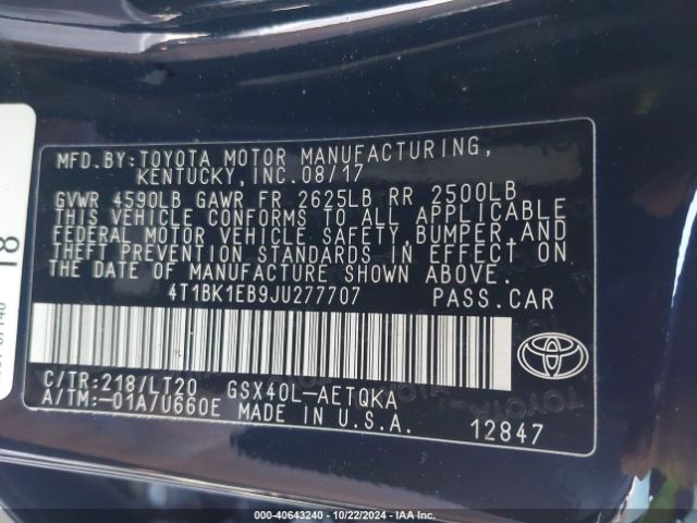 Photo 8 VIN: 4T1BK1EB9JU277707 - TOYOTA AVALON 