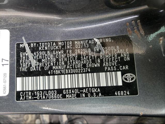 Photo 9 VIN: 4T1BK1EBXDU022374 - TOYOTA AVALON BAS 