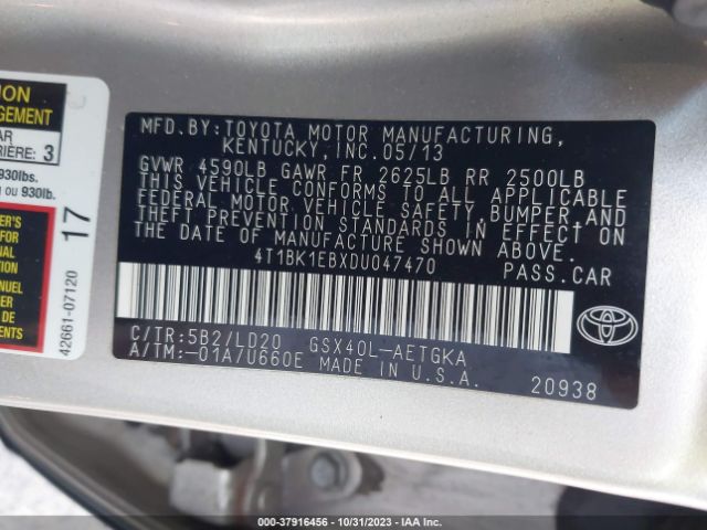 Photo 8 VIN: 4T1BK1EBXDU047470 - TOYOTA AVALON 