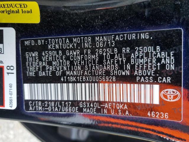 Photo 12 VIN: 4T1BK1EBXDU056928 - TOYOTA AVALON 