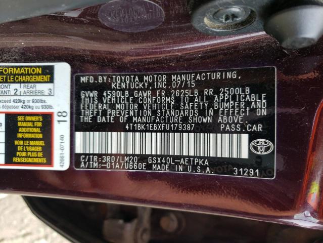 Photo 11 VIN: 4T1BK1EBXFU179387 - TOYOTA AVALON 