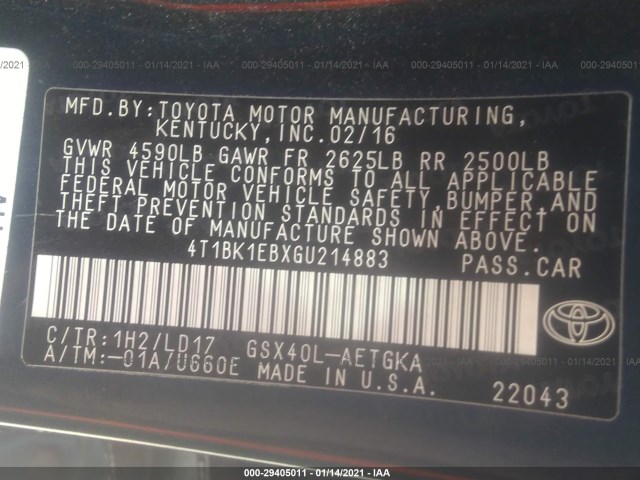 Photo 8 VIN: 4T1BK1EBXGU214883 - TOYOTA AVALON 