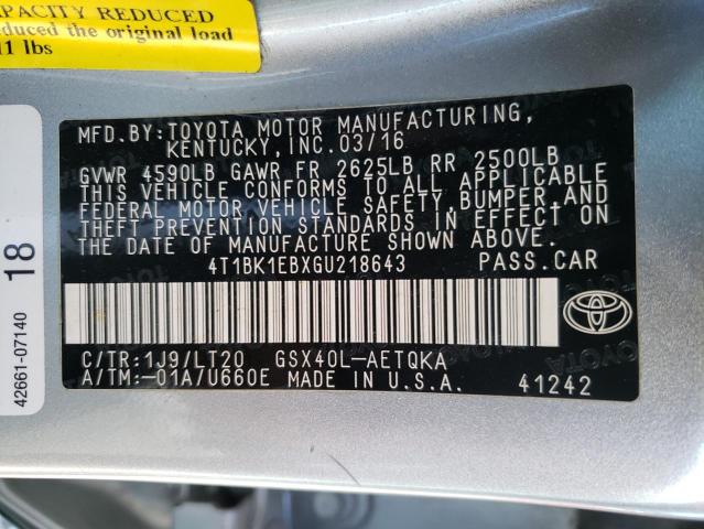 Photo 9 VIN: 4T1BK1EBXGU218643 - TOYOTA AVALON XLE 