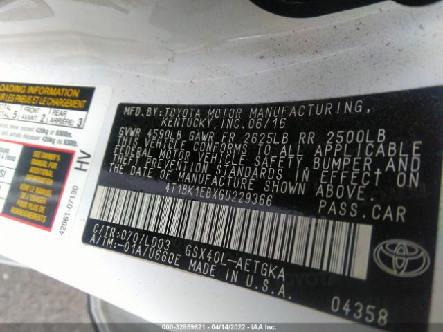 Photo 8 VIN: 4T1BK1EBXGU229366 - TOYOTA AVALON 