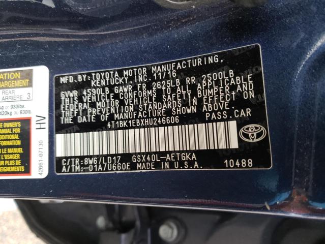 Photo 11 VIN: 4T1BK1EBXHU246606 - TOYOTA AVALON XLE 