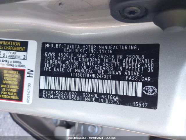 Photo 8 VIN: 4T1BK1EBXHU247321 - TOYOTA AVALON 