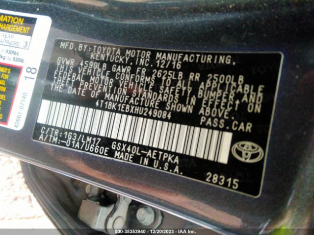 Photo 8 VIN: 4T1BK1EBXHU249084 - TOYOTA AVALON 