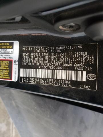 Photo 11 VIN: 4T1BK1FK0CU002003 - TOYOTA CAMRY SE 