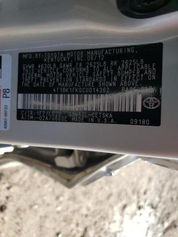 Photo 9 VIN: 4T1BK1FK0CU014362 - TOYOTA CAMRY SE 