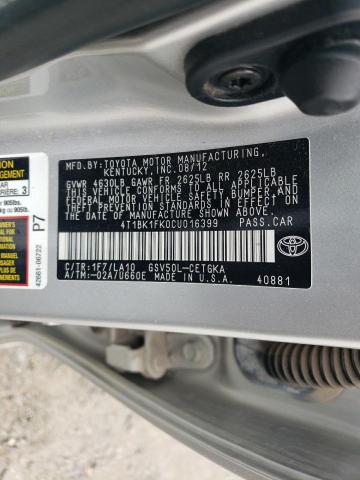 Photo 11 VIN: 4T1BK1FK0CU016399 - TOYOTA CAMRY SE 