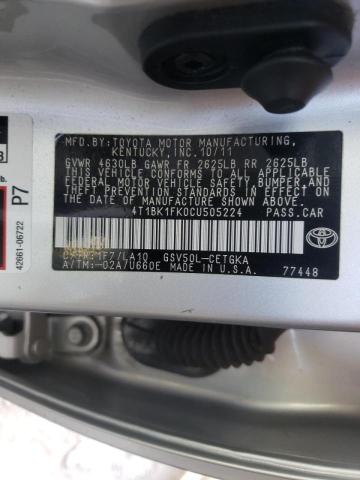 Photo 9 VIN: 4T1BK1FK0CU505224 - TOYOTA CAMRY SE 