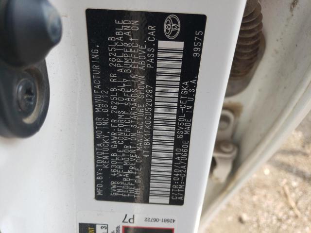 Photo 11 VIN: 4T1BK1FK0CU520287 - TOYOTA CAMRY SE 