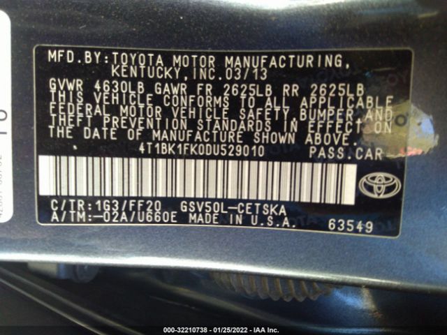 Photo 8 VIN: 4T1BK1FK0DU529010 - TOYOTA CAMRY 