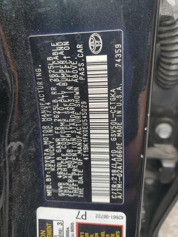 Photo 11 VIN: 4T1BK1FK0EU545029 - TOYOTA CAMRY 