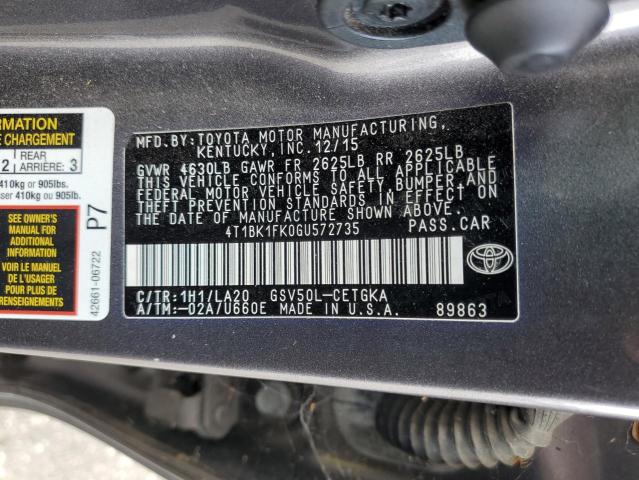 Photo 12 VIN: 4T1BK1FK0GU572735 - TOYOTA CAMRY XSE 