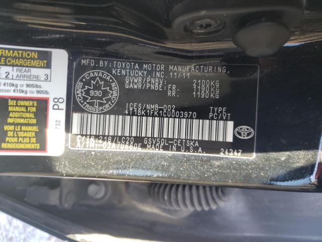 Photo 11 VIN: 4T1BK1FK1CU003970 - TOYOTA CAMRY SE 