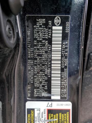 Photo 11 VIN: 4T1BK1FK1CU017447 - TOYOTA CAMRY SE 