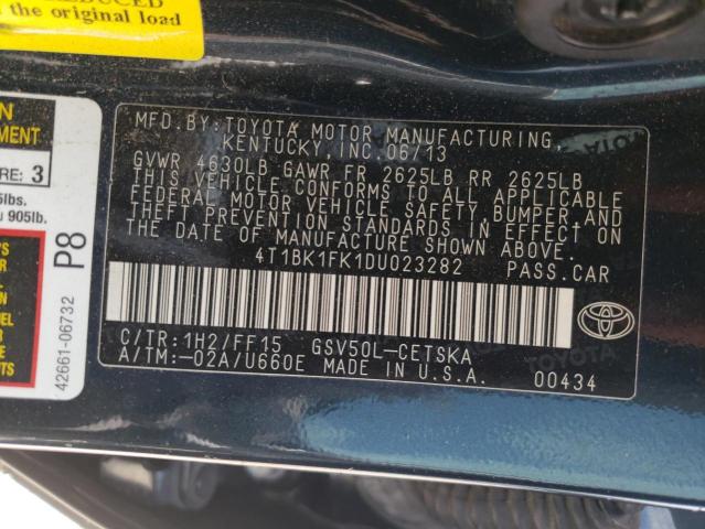 Photo 9 VIN: 4T1BK1FK1DU023282 - TOYOTA CAMRY SE 