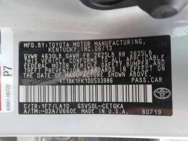 Photo 9 VIN: 4T1BK1FK1DU533986 - TOYOTA CAMRY SE 