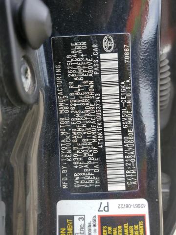 Photo 11 VIN: 4T1BK1FK1DU537343 - TOYOTA CAMRY 