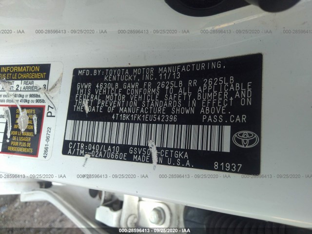 Photo 8 VIN: 4T1BK1FK1EU542396 - TOYOTA CAMRY 