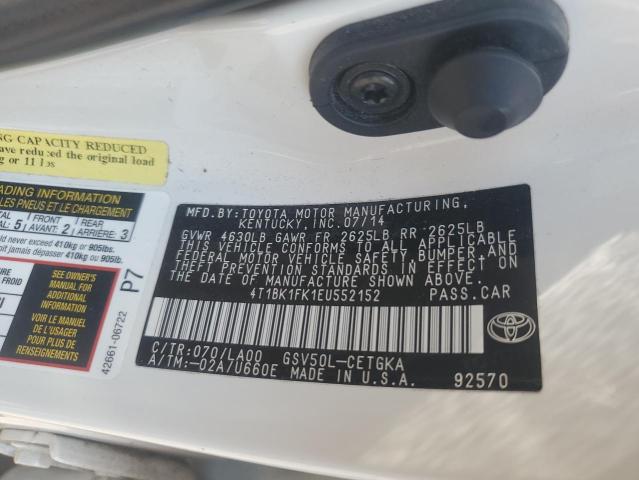 Photo 11 VIN: 4T1BK1FK1EU552152 - TOYOTA CAMRY SE 