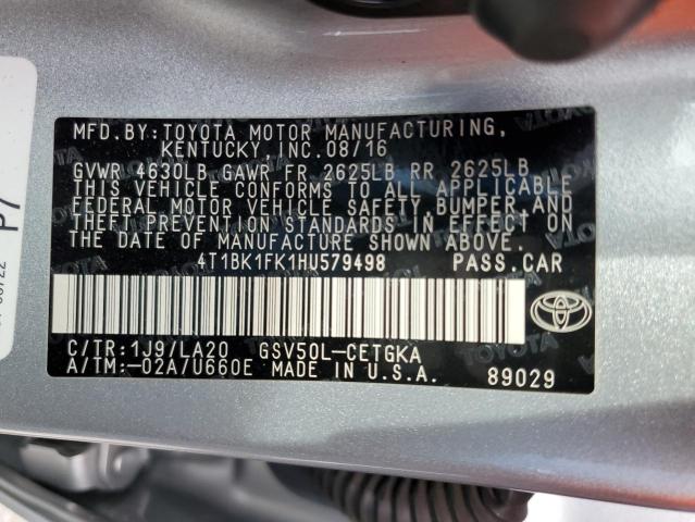 Photo 11 VIN: 4T1BK1FK1HU579498 - TOYOTA CAMRY XSE 