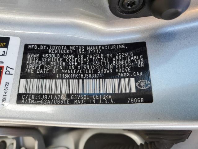 Photo 11 VIN: 4T1BK1FK1HU583471 - TOYOTA CAMRY 