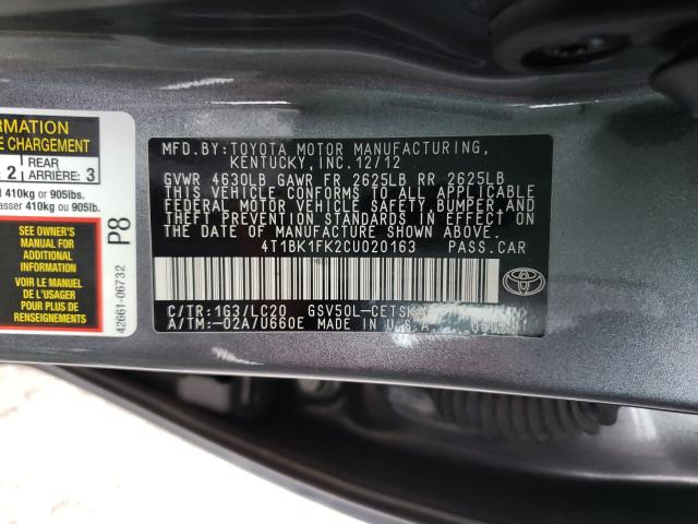 Photo 9 VIN: 4T1BK1FK2CU020163 - TOYOTA CAMRY SE 