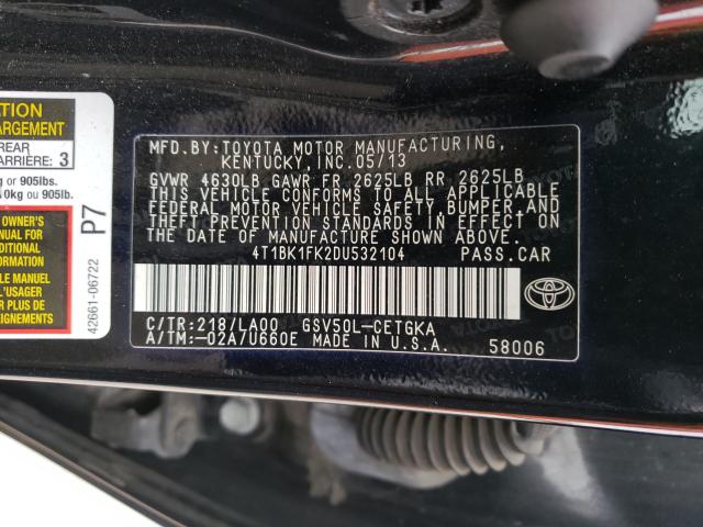 Photo 9 VIN: 4T1BK1FK2DU532104 - TOYOTA CAMRY SE 