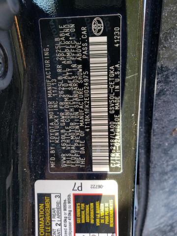 Photo 11 VIN: 4T1BK1FK2EU024975 - TOYOTA CAMRY 4D 2 