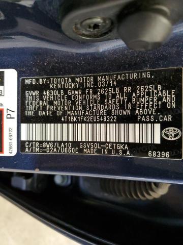 Photo 11 VIN: 4T1BK1FK2EU548322 - TOYOTA CAMRY SE 