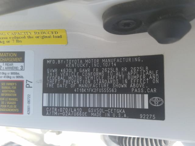 Photo 9 VIN: 4T1BK1FK2FU555563 - TOYOTA CAMRY XSE 