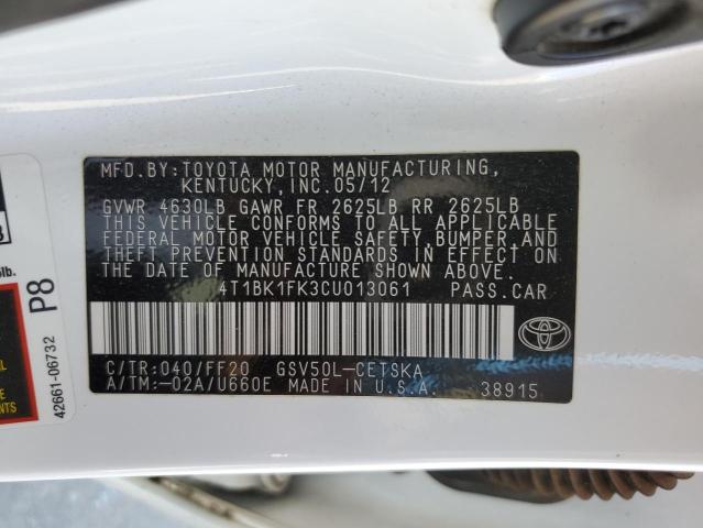 Photo 11 VIN: 4T1BK1FK3CU013061 - TOYOTA CAMRY SE 