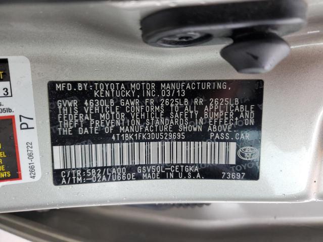 Photo 11 VIN: 4T1BK1FK3DU529695 - TOYOTA CAMRY SE 