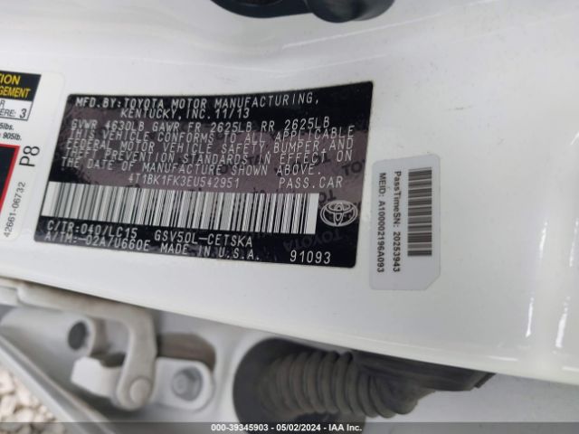 Photo 8 VIN: 4T1BK1FK3EU542951 - TOYOTA CAMRY 