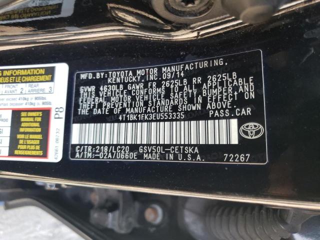 Photo 9 VIN: 4T1BK1FK3EU553335 - TOYOTA CAMRY SE 