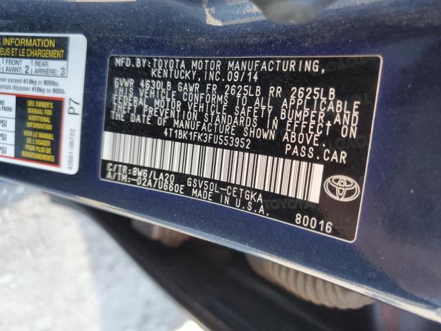 Photo 11 VIN: 4T1BK1FK3FU553952 - TOYOTA CAMRY 