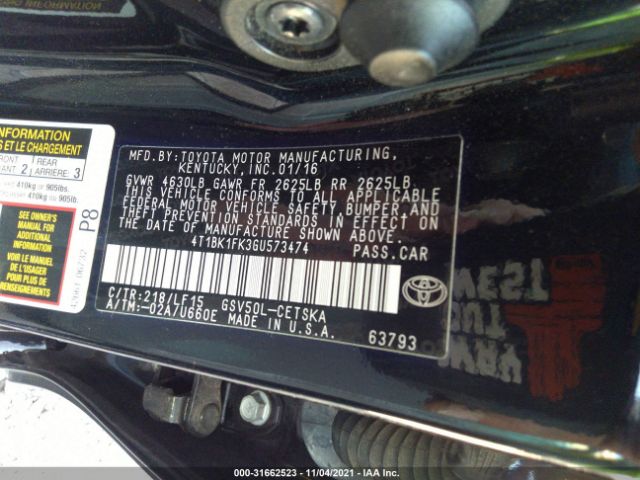 Photo 8 VIN: 4T1BK1FK3GU573474 - TOYOTA CAMRY 