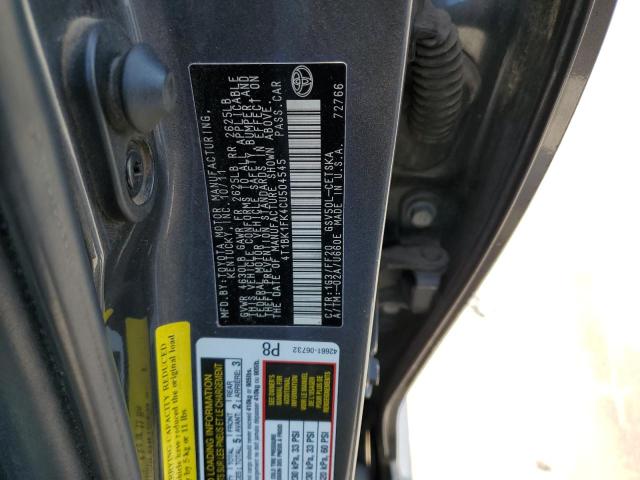 Photo 11 VIN: 4T1BK1FK4CU504545 - TOYOTA CAMRY SE 