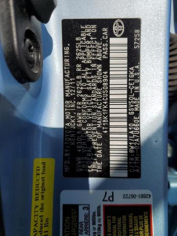 Photo 11 VIN: 4T1BK1FK4CU508904 - TOYOTA CAMRY SE 