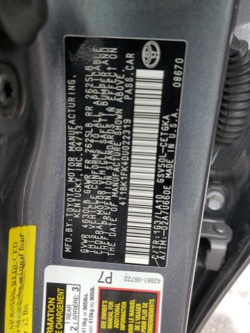 Photo 12 VIN: 4T1BK1FK4DU022319 - TOYOTA CAMRY SE 