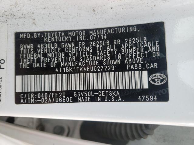 Photo 9 VIN: 4T1BK1FK4EU027229 - TOYOTA CAMRY SE 