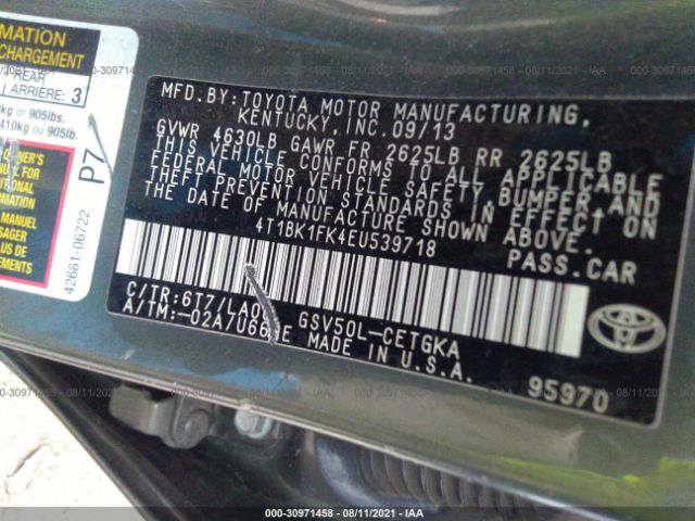 Photo 8 VIN: 4T1BK1FK4EU539718 - TOYOTA CAMRY 