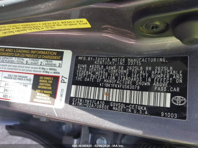 Photo 8 VIN: 4T1BK1FK4FU563079 - TOYOTA CAMRY 