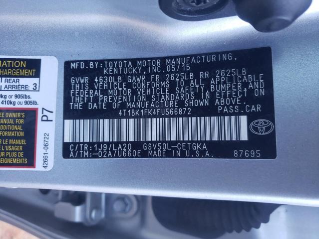 Photo 9 VIN: 4T1BK1FK4FU566872 - TOYOTA CAMRY XSE 