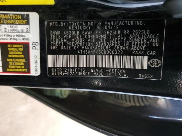 Photo 12 VIN: 4T1BK1FK5CU006323 - TOYOTA CAMRY 