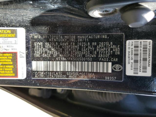 Photo 11 VIN: 4T1BK1FK5CU500150 - TOYOTA CAMRY 